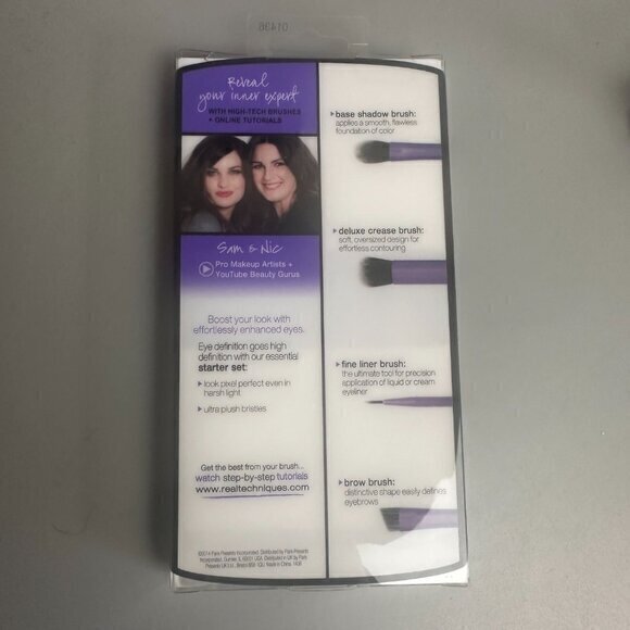 Real Techniques EYES Starter Set of 4 Makeup Brushes stage makeup tech purple - Picture 4 of 4